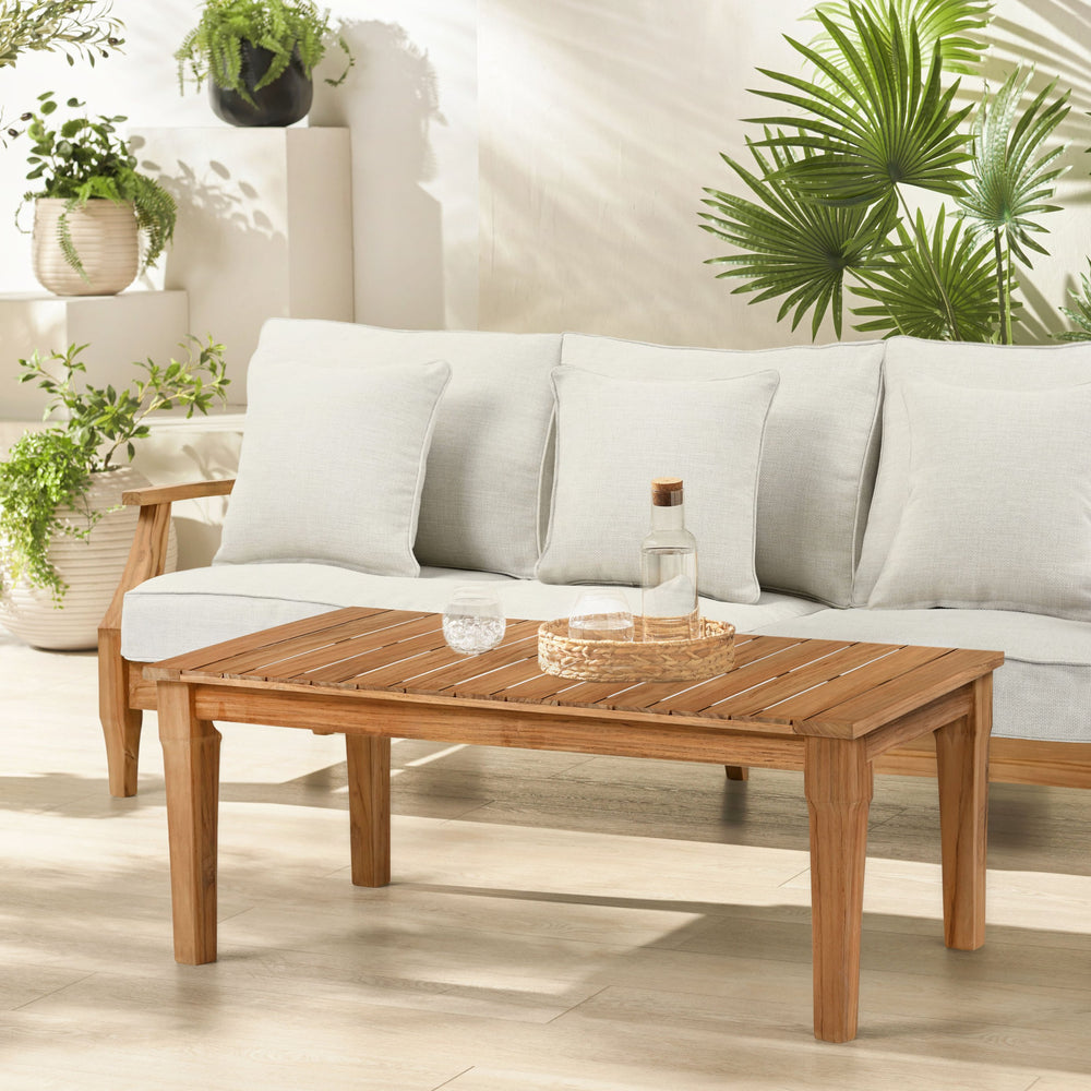 Safavieh Martinique Teakwood Patio Coffee Table – Elegant Natural Teak Design For Stylish Outdoor Gatherings Natural Teak Wood Cpt1014d