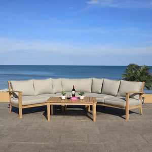 Safavieh SANTA CRUZ Patio Coffee Table - Elegant Eucalyptus Design for Stylish Outdoor Spaces & Relaxation CPT1016A