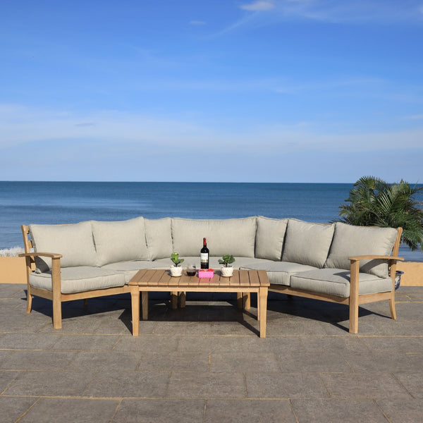 Safavieh SANTA CRUZ Patio Coffee Table - Elegant Eucalyptus Design for Stylish Outdoor Spaces & Relaxation CPT1016A