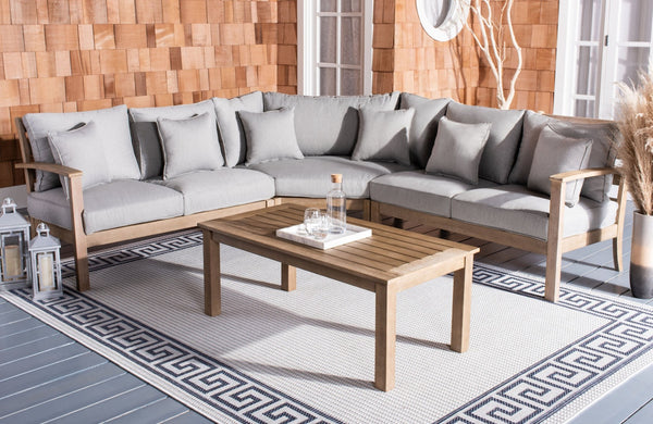Safavieh SANTA CRUZ Patio Coffee Table - Elegant Eucalyptus Design for Stylish Outdoor Spaces & Relaxation CPT1016A