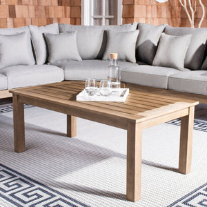 Safavieh SANTA CRUZ Patio Coffee Table - Elegant Eucalyptus Design for Stylish Outdoor Spaces & Relaxation CPT1016A
