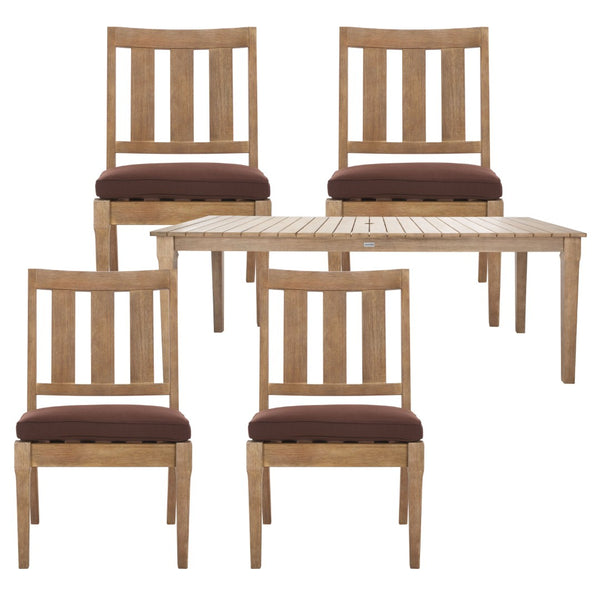 Safavieh DOMINICA Wooden Outdoor Dining Table - Elegant Solid Wood Centerpiece for Alfresco Gatherings & Style CPT1017A
