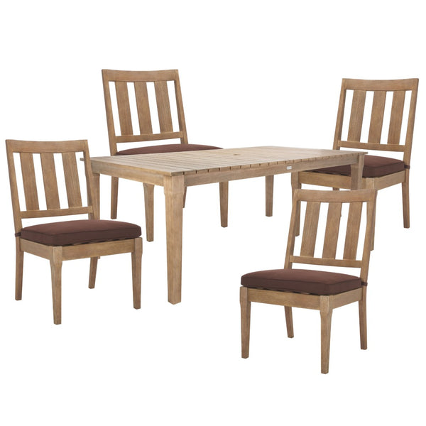 Safavieh DOMINICA Wooden Outdoor Dining Table - Elegant Solid Wood Centerpiece for Alfresco Gatherings & Style CPT1017A