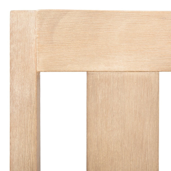 Safavieh DOMINICA Wooden Outdoor Dining Chair - Coastal Elegance with Plush Cushion for Ultimate Comfort Natural / White CPT1018A-SET2