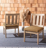 Safavieh Dominica Wooden Outdoor Dining Chair Natural / Brown CPT1018B-SET2