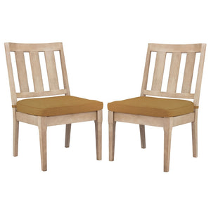 Safavieh Dominica Wooden Outdoor Dining Chair Natural / Brown CPT1018B-SET2