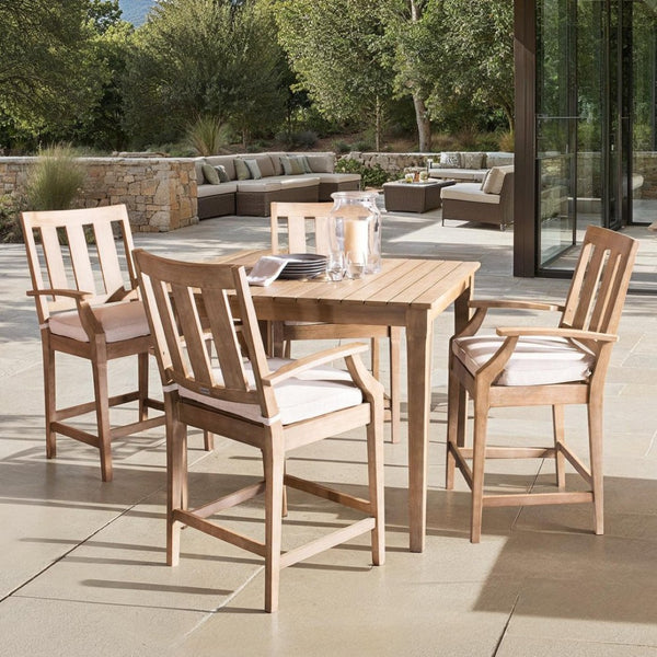 Safavieh SAN SALVADOR Patio Counter Stools – Stylish Eucalyptus Design for Outdoor Dining & Entertaining Natural / White CPT1020A-SET2