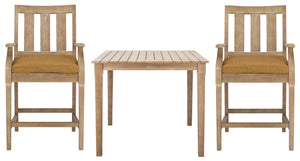 Safavieh SAN SALVADOR Patio Counter Stools – Stylish Eucalyptus Design for Outdoor Dining & Entertaining Natural / Brown CPT1020B-SET2