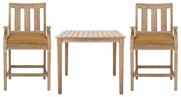 Safavieh SAN SALVADOR Patio Counter Stools – Stylish Eucalyptus Design for Outdoor Dining & Entertaining Natural / Brown CPT1020B-SET2