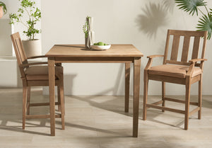 Safavieh San Salvador Patio Counter Stools - Stylish Eucalyptus Wood Design For Outdoor Entertaining Fun Natural ,Brown Wood ,Cushion Cpt1020b-set2