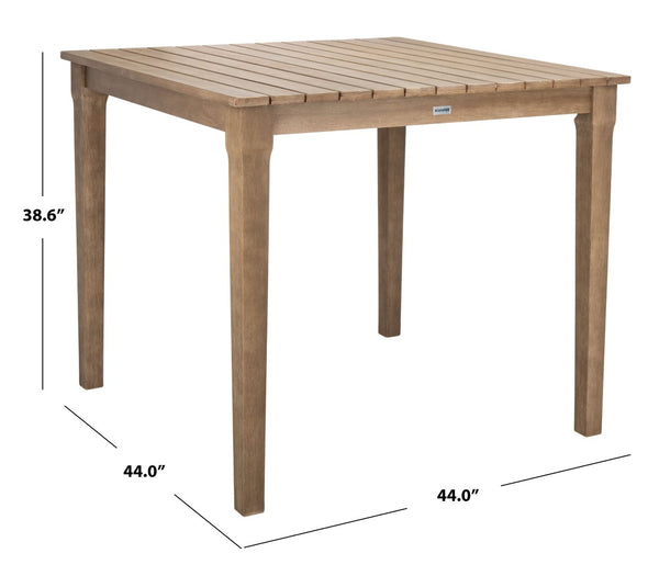 Safavieh SAN SALVADOR Patio Bar Table – Rustic Natural Wood, Perfect for Outdoor Social Gatherings & Decor CPT1019A