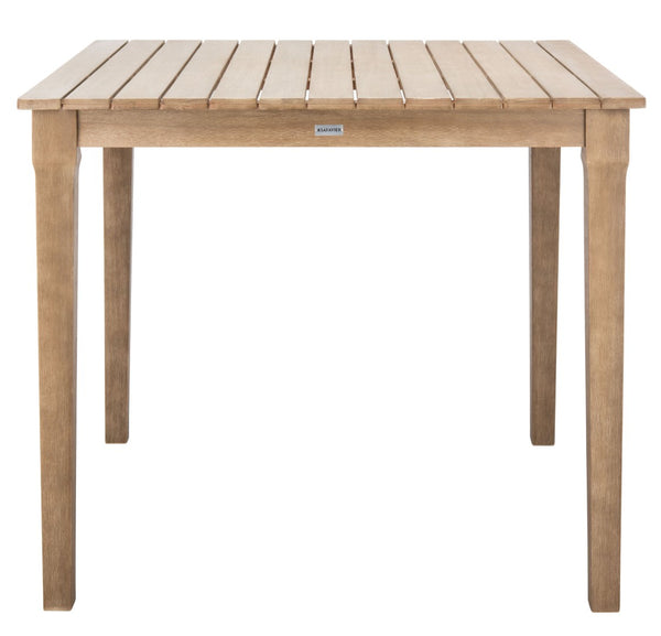 Safavieh SAN SALVADOR Patio Bar Table – Rustic Natural Wood, Perfect for Outdoor Social Gatherings & Decor CPT1019A