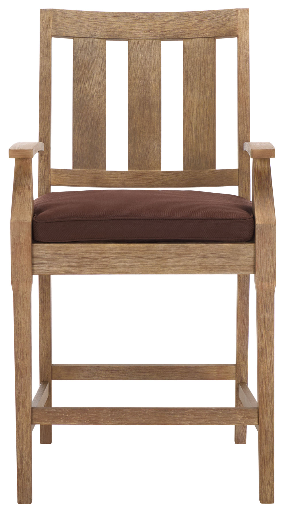 Safavieh San Salvador Patio Counter Stools - Stylish Eucalyptus Wood Design For Outdoor Entertaining Fun Natural ,Dark Brown Wood ,Cushion Cpt1020c-set2