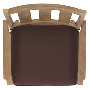 Safavieh San Salvador Patio Counter Stools - Stylish Eucalyptus Wood Design For Outdoor Entertaining Fun Natural ,Dark Brown Wood ,Cushion Cpt1020c-set2