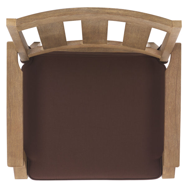 Safavieh San Salvador Patio Counter Stools - Stylish Eucalyptus Wood Design For Outdoor Entertaining Fun Natural ,Dark Brown Wood ,Cushion Cpt1020c-set2