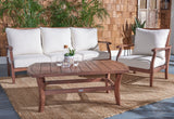 Safavieh Payden Outdoor 3 Seat Sofa Natural / Beige Wood / Fabric / Foam