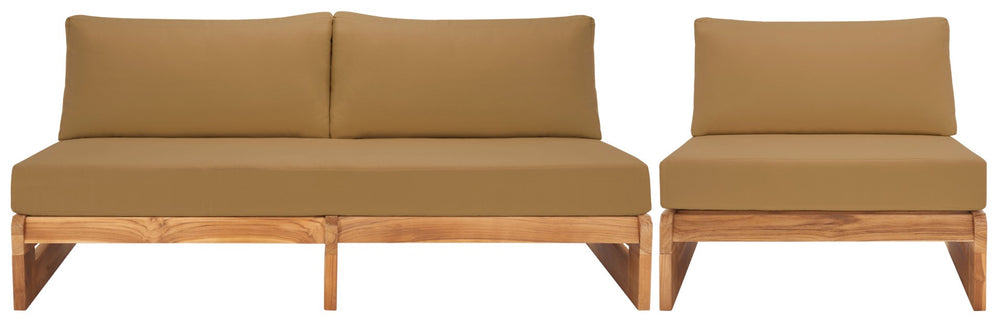Safavieh JULIANNE Brazilian Teak Patio Chair - Timeless Outdoor Comfort with Durable Style for Relaxation Natural / Brown CPT1031B