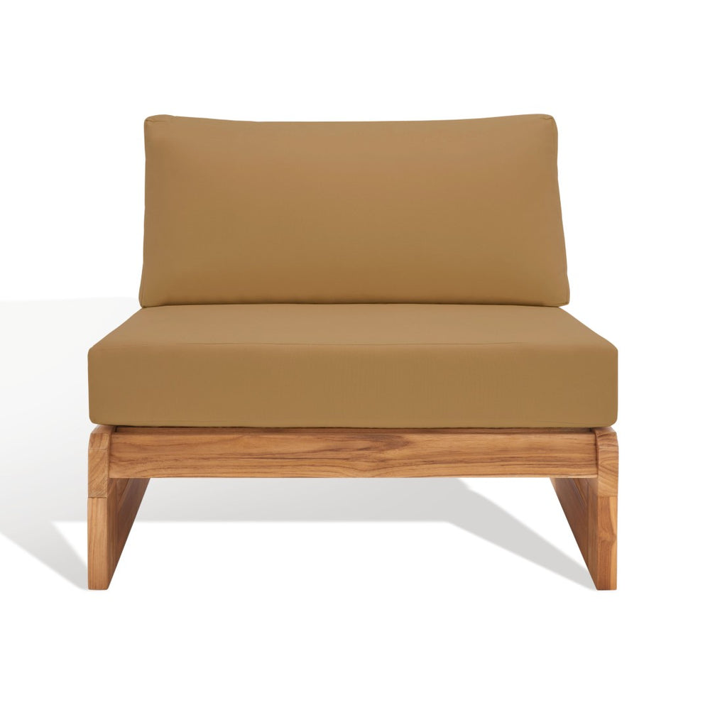 Safavieh JULIANNE Brazilian Teak Patio Chair - Timeless Outdoor Comfort with Durable Style for Relaxation Natural / Brown CPT1031B
