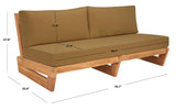 Safavieh Julianne Brazilian Teak Patio Sofa Natural / Brown CPT1032B-2BX