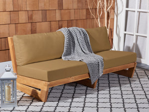 Safavieh Julianne Brazilian Teak Patio Sofa Natural / Brown CPT1032B-2BX