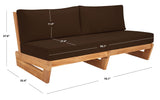 Safavieh Julianne Brazilian Teak Patio Sofa Natural / Dark Brown CPT1032C-2BX