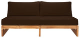 Safavieh Julianne Brazilian Teak Patio Sofa Natural / Dark Brown CPT1032C-2BX