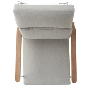 Safavieh BRUTUS Rocking Chair - Elegant White Outdoor Rocker with Plush Grey Cushions & Eucalyptus Armrests CPT1035A