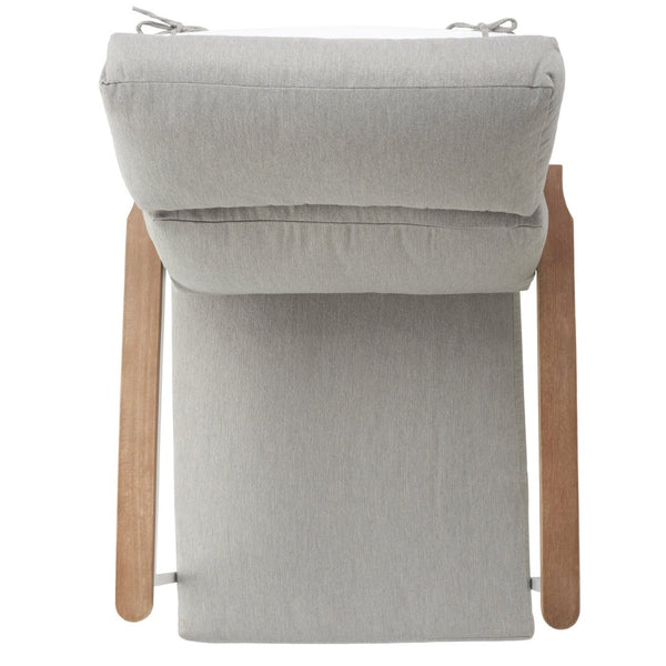 Safavieh BRUTUS Rocking Chair - Elegant White Outdoor Rocker with Plush Grey Cushions & Eucalyptus Armrests CPT1035A