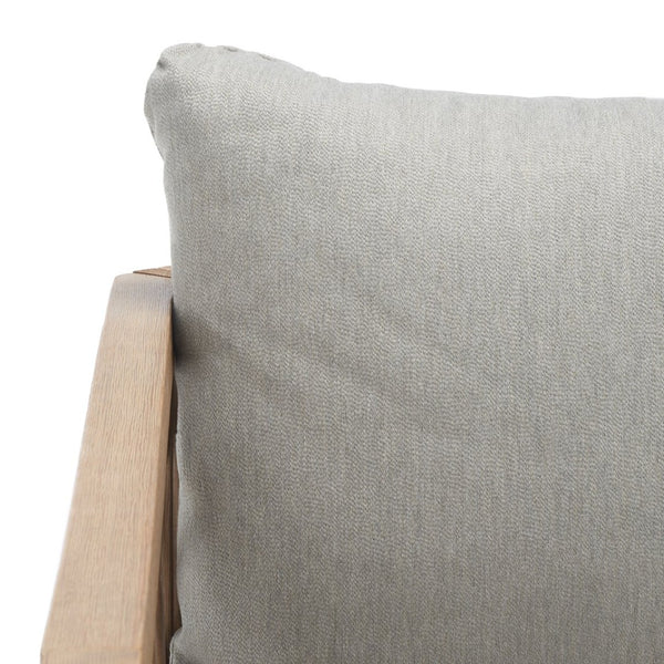 Safavieh FIJI Wood Patio Chair - Stylish Brown Frame with Light Grey Cushions for Ultimate Outdoor Comfort CPT1036A