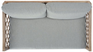 Safavieh FIJI Patio Sofa - Stylish Brown Wood Frame with Light Grey Cushions for Modern Outdoor Comfort CPT1037A