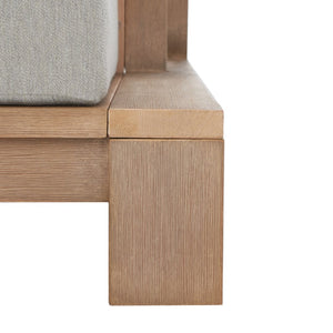 Safavieh LANAI Wood Patio Chair - Brown Frame with Light Grey Cushions for Timeless Outdoor Comfort & Style CPT1038A
