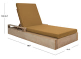 Safavieh Lanai Wood Chaise Lounge Chair Natural / Brown CPT1039B