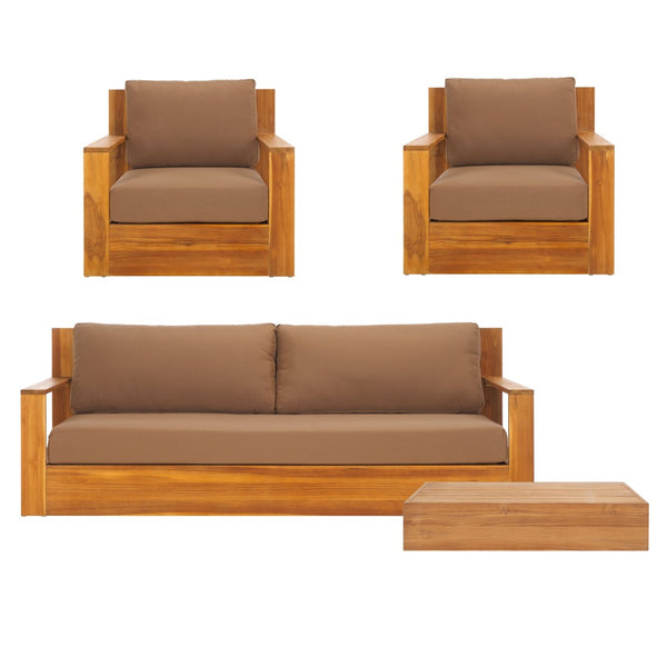Safavieh KAUAI Brazilian Teak Coffee Table - Elegant Low-Profile Design for Modern Living Spaces & Decor CPT1042A