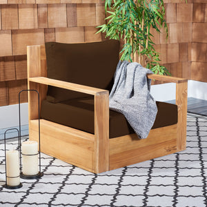 Safavieh Kauai Brazilian Teak Patio Chair Natural / Dark Brown CPT1040C