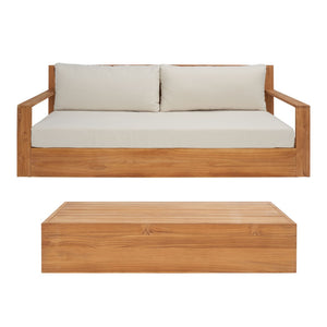 Safavieh KAUAI Brazilian Teak Coffee Table - Elegant Low-Profile Design for Modern Living Spaces & Decor CPT1042A