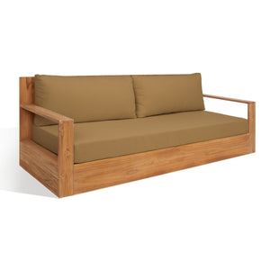 Safavieh Kauai Brazilian Teak Patio Sofa Natural / Brown CPT1041B-2BX