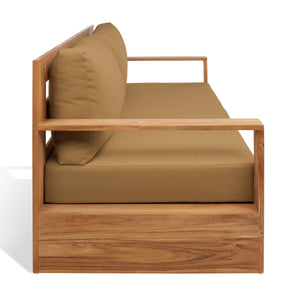 Safavieh Kauai Brazilian Teak Patio Sofa Natural / Brown CPT1041B-2BX
