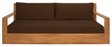 Safavieh Kauai Brazilian Teak Patio Sofa Natural / Dark Brown CPT1041C-2BX