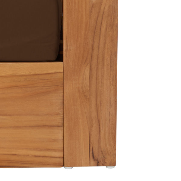 Safavieh Kauai Brazilian Teak Patio Sofa Natural / Dark Brown CPT1041C-2BX