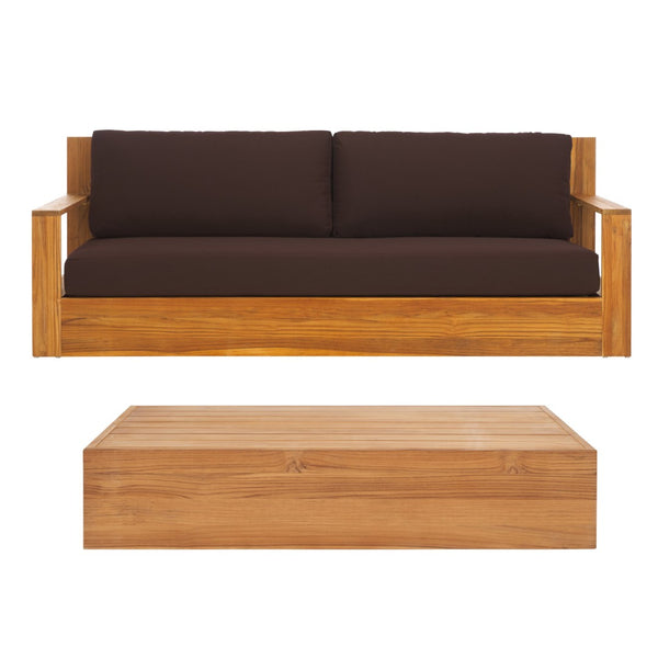 Safavieh KAUAI Brazilian Teak Coffee Table - Elegant Low-Profile Design for Modern Living Spaces & Decor CPT1042A