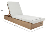 Safavieh Vincent Wood Chaise Lounge Chair Natural / White CPT1043B