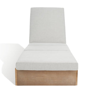 Safavieh Vincent Wood Chaise Lounge Chair Natural / White CPT1043B