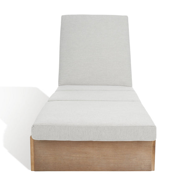 Safavieh Vincent Wood Chaise Lounge Chair Natural / White CPT1043B