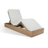 Safavieh Vincent Wood Chaise Lounge Chair Natural / White CPT1043B