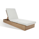 Safavieh Vincent Wood Chaise Lounge Chair Natural / White CPT1043B