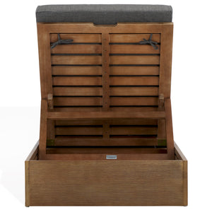 Safavieh Vincent Chaise Lounge Chair – Luxurious Comfort With Adjustable Cushions For Stylish Outdoor Relaxation Natural ,Dark Grey Wood ,Fabric ,Foam Cpt1043c