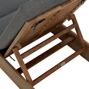 Safavieh Vincent Chaise Lounge Chair – Luxurious Comfort With Adjustable Cushions For Stylish Outdoor Relaxation Natural ,Dark Grey Wood ,Fabric ,Foam Cpt1043c