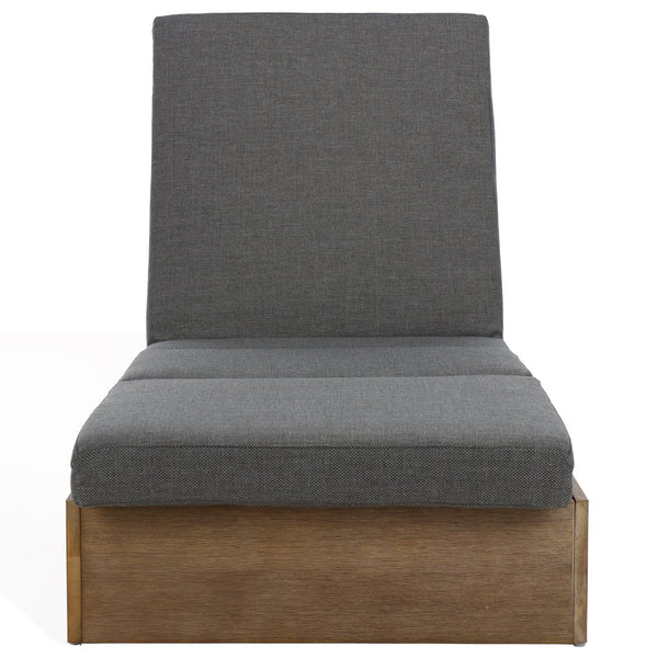 Safavieh Vincent Chaise Lounge Chair – Luxurious Comfort With Adjustable Cushions For Stylish Outdoor Relaxation Natural ,Dark Grey Wood ,Fabric ,Foam Cpt1043c