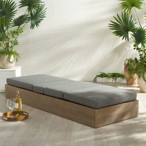 Safavieh Vincent Chaise Lounge Chair – Luxurious Comfort With Adjustable Cushions For Stylish Outdoor Relaxation Natural ,Dark Grey Wood ,Fabric ,Foam Cpt1043c