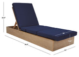 Safavieh Vincent Wood Chaise Lounge Chair Natural / Navy CPT1043D